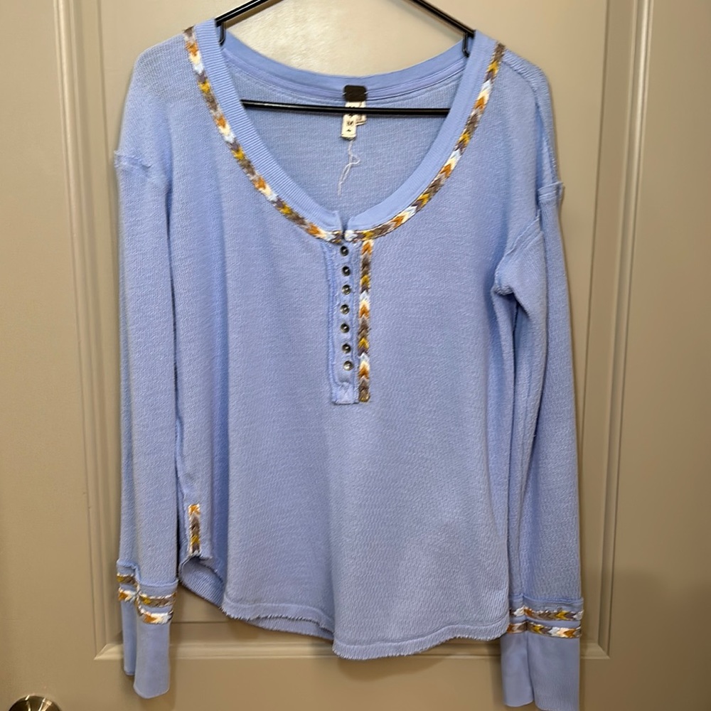 Free People Rainbow Thermal Tee